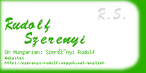 rudolf szerenyi business card